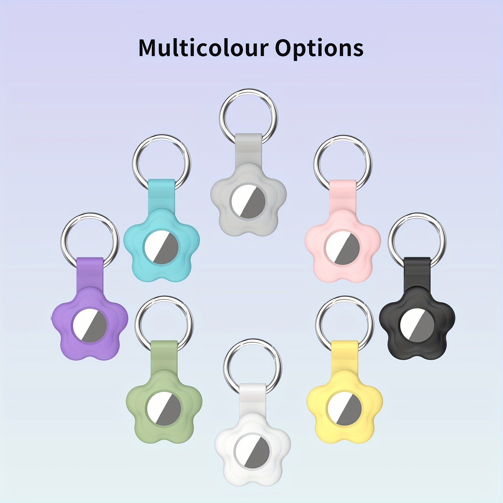 Кейс-оболочка из силикона для AirTag с брелоком, водонепроницаемый, пылезащитный, мультицвет