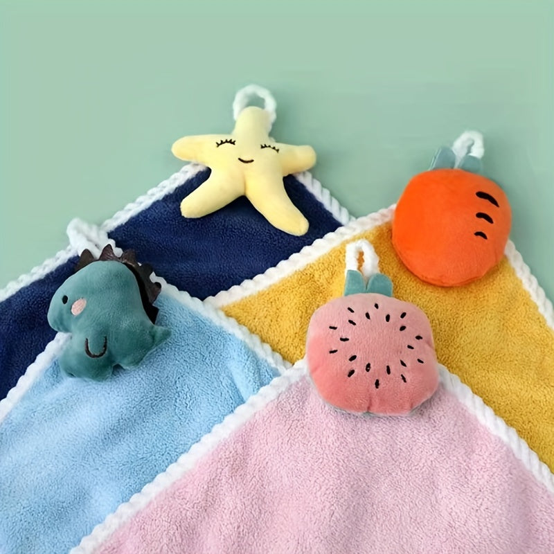 Absorbent Cartoon and Coraline Hand Towels for Kitchen and Bathroom Use