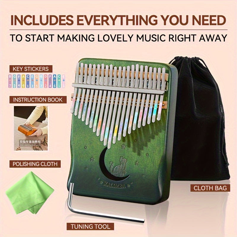 21-Tone Thumb Piano Kalimba for Beginners Girls Mixed Color Musical Instrument Gift