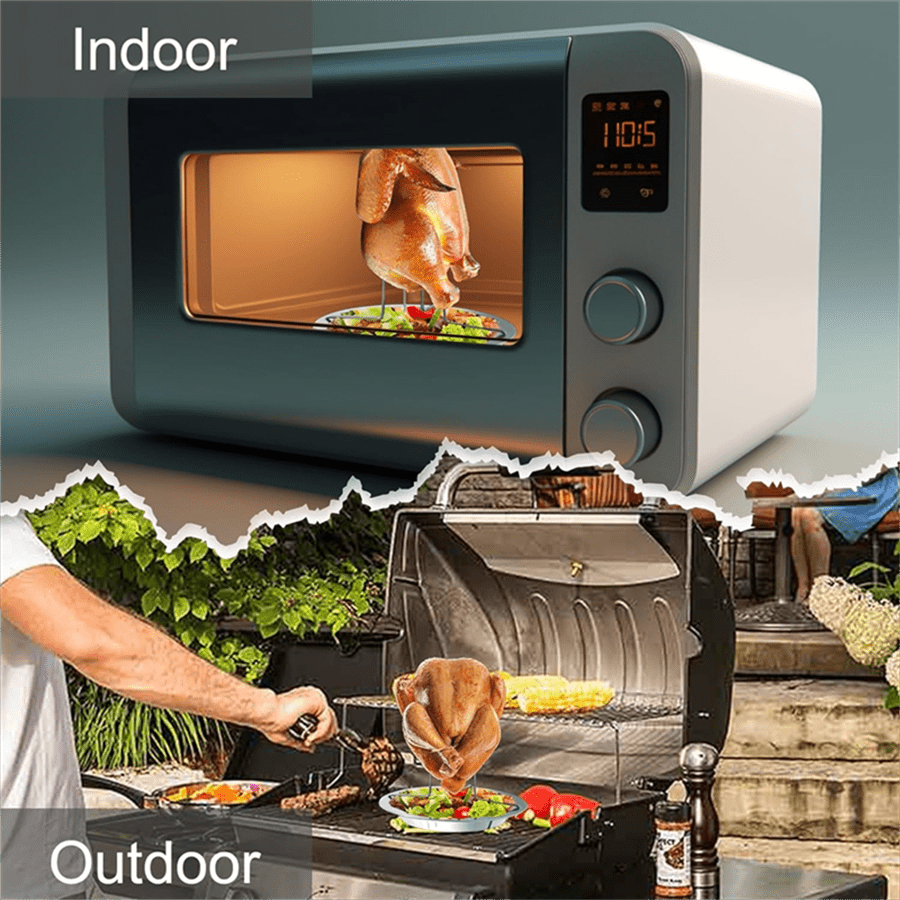 Stainless Steel Roasting Rack with Detachable Tray for Grilling and Baking 17.5cm