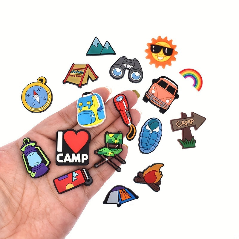 Unisex PVC Camping Shoe Charms Set for Sandal Decoration Wholesale