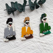 Women's Acrylic Brooches Stylish Jewelry Simple Design Elegant Accessory