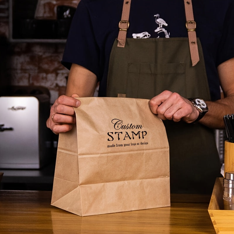 Large Custom Business Stamp with Logo and Black Ink for Office and Small Business Use