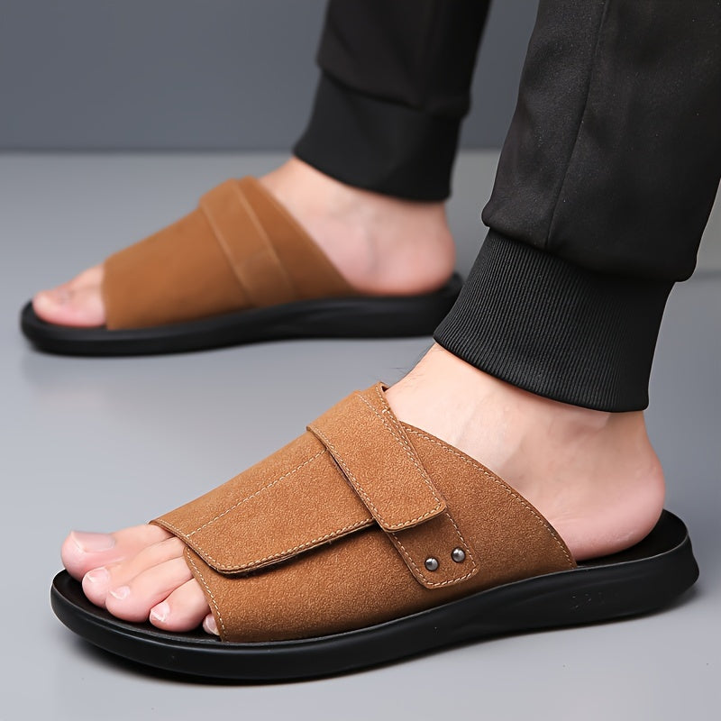 Men's Summer Casual Slip-On Sandals with Faux Upper EVA Sole Non-Slip Outdoor