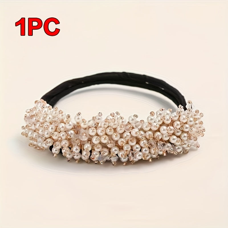 Elastic Crystal Hair Tie for Women Sparkling Rhinestone Decorative Hair Loop Stylish Hair Accessory