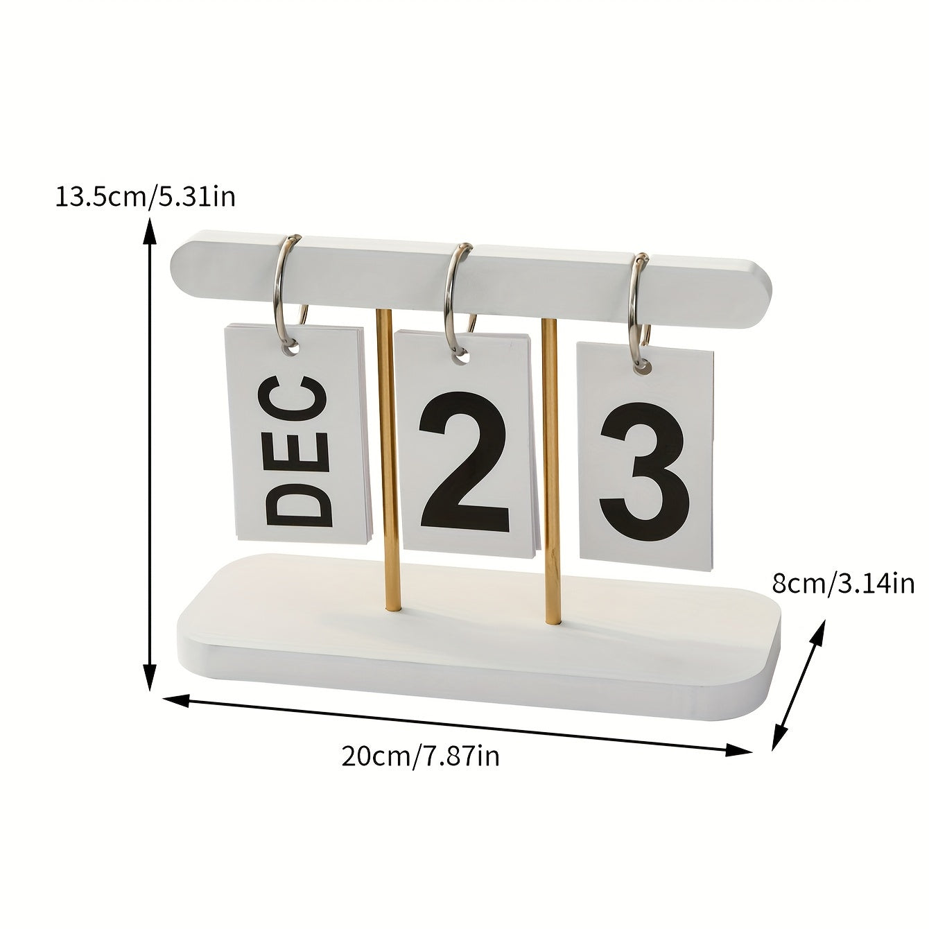 Modern Flip Desk Calendar Perpetual Date Display Wooden Tabletop Sign for Home Office