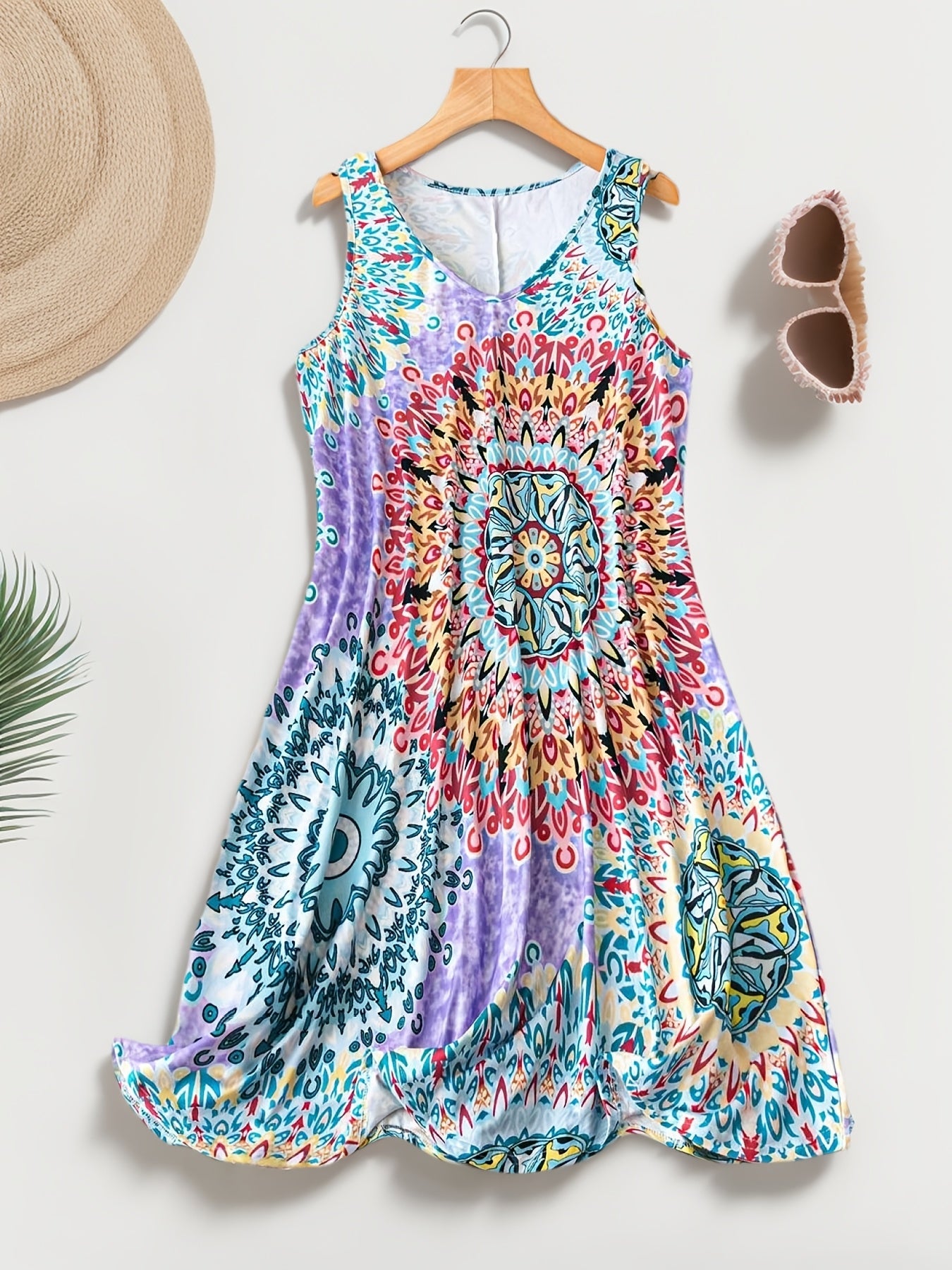 Women's Plus Size Floral Sleeveless Dress Set of 2