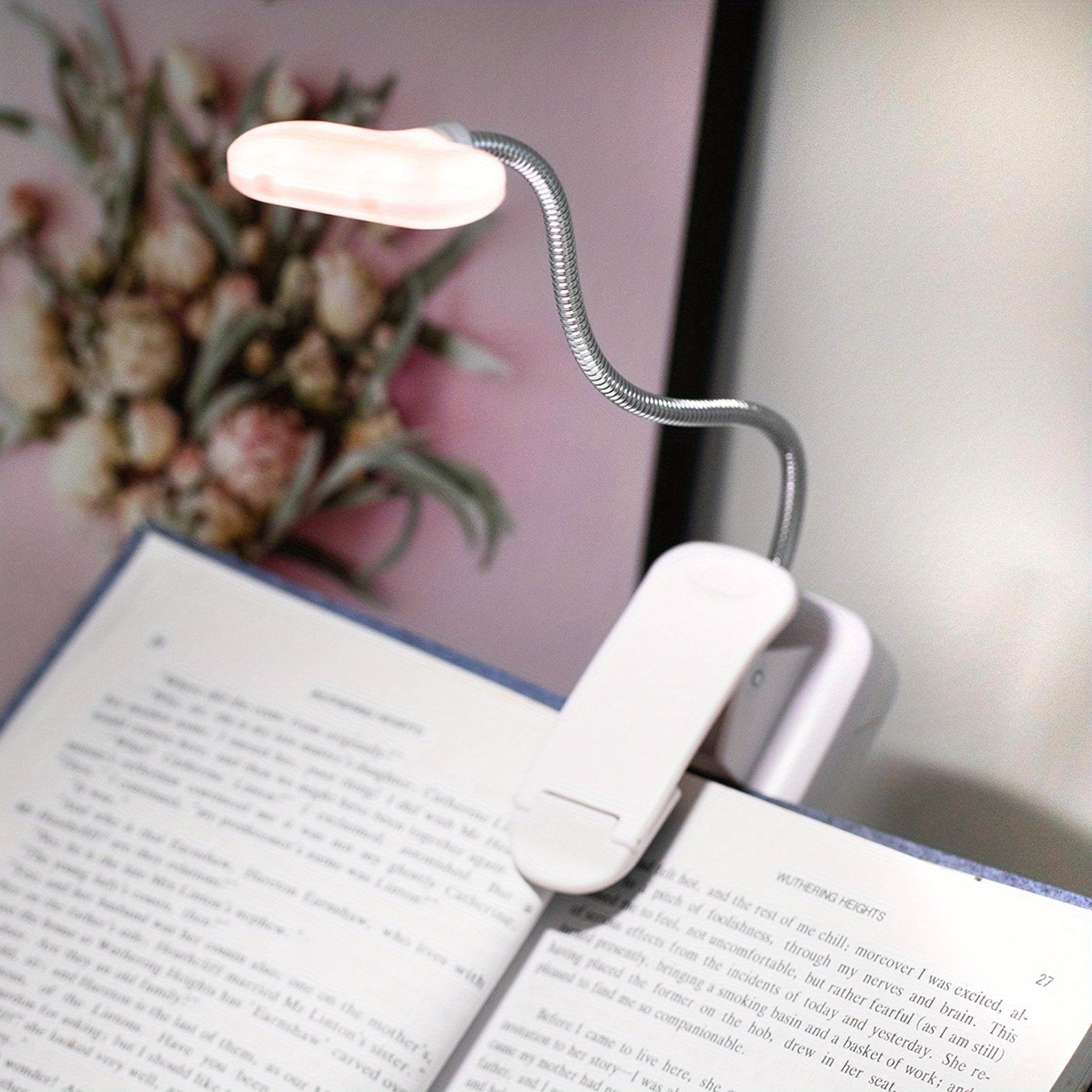 Portable Clip-On Book Light with Night Light and Table Lamp Function