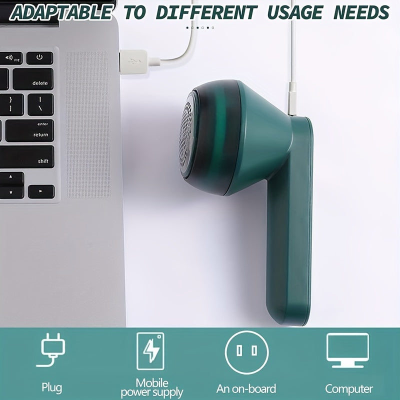 Portable USB Rechargeable Fabric Shaver for Removing Lint and Fuzz from Clothes Bedding Furniture and Carpet