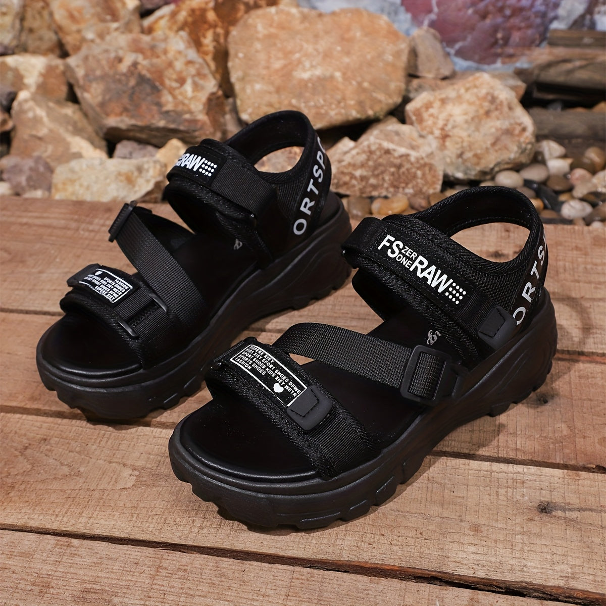 Women's Lightweight Fairy Style Magic Tape Sandals for Summer Outdoor