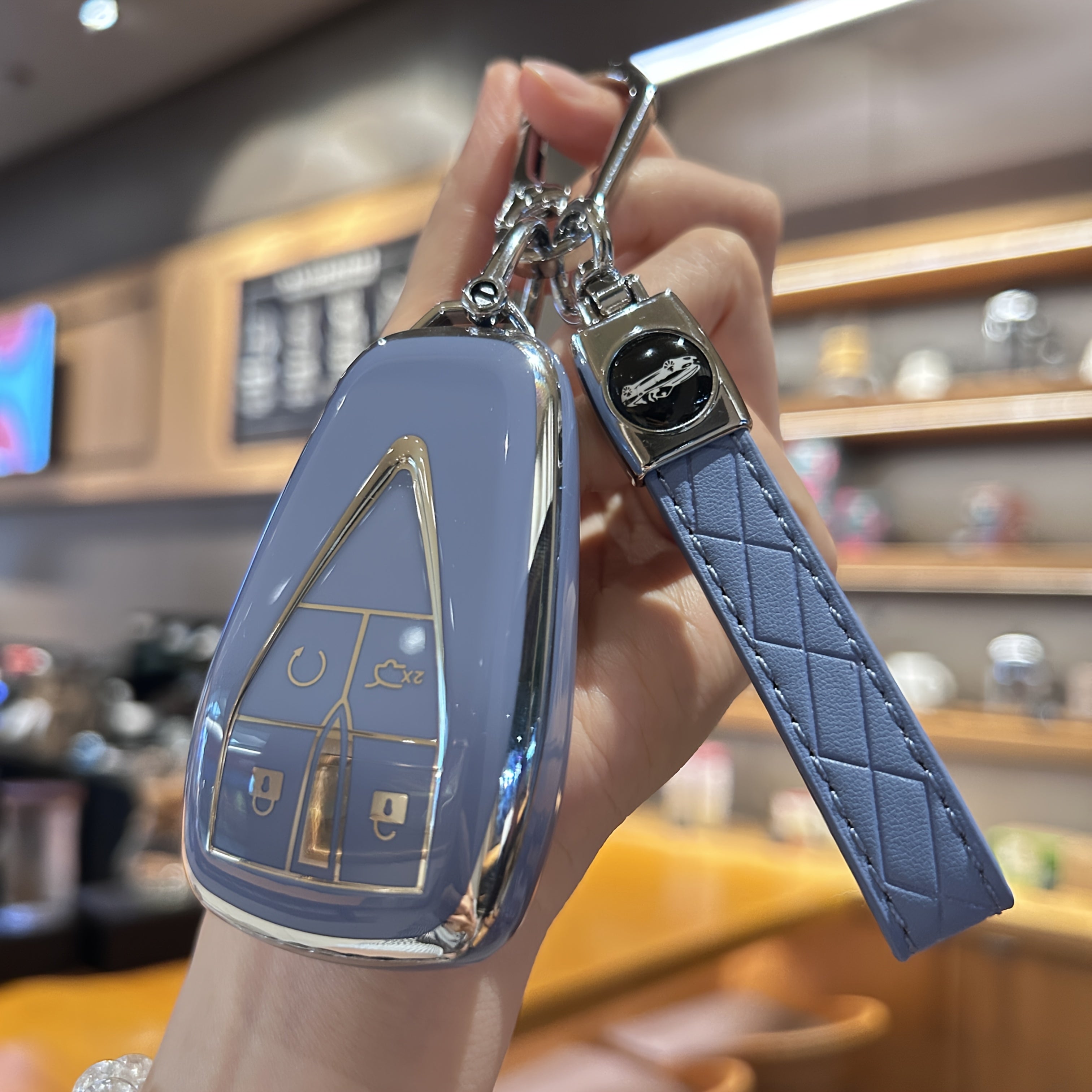 Universal TPU Car Key Cover with Keychain for SUV Models Durable Stylish