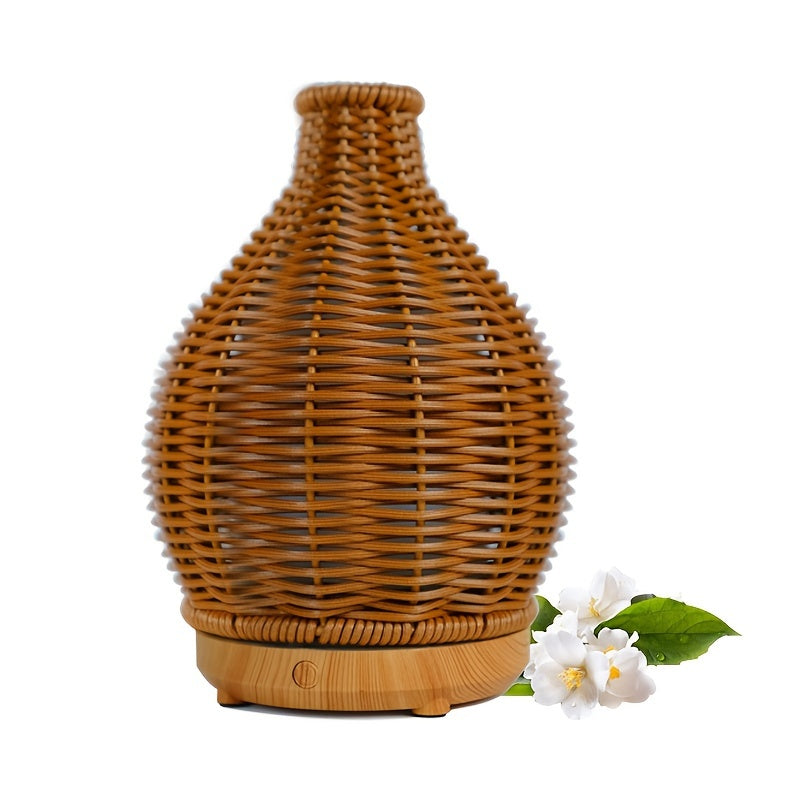 Rattan Aromatherapy Humidifier Wooden Grain Diffuser USB Powered for Home