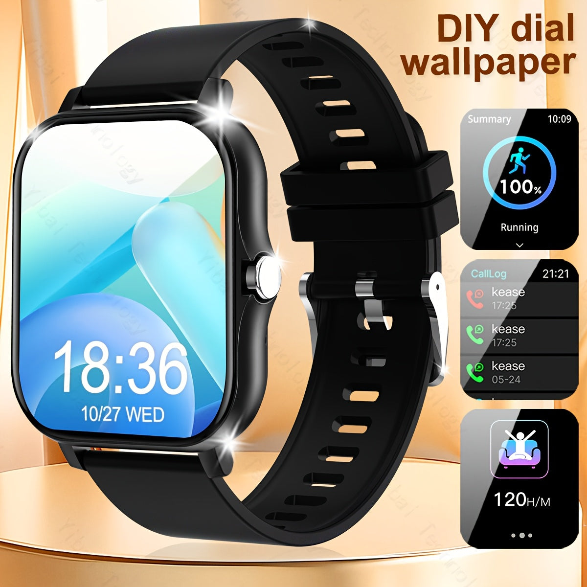 Smart Watch Men Women 1.83-Inch HD Screen Voice Assistant Fitness Tracker