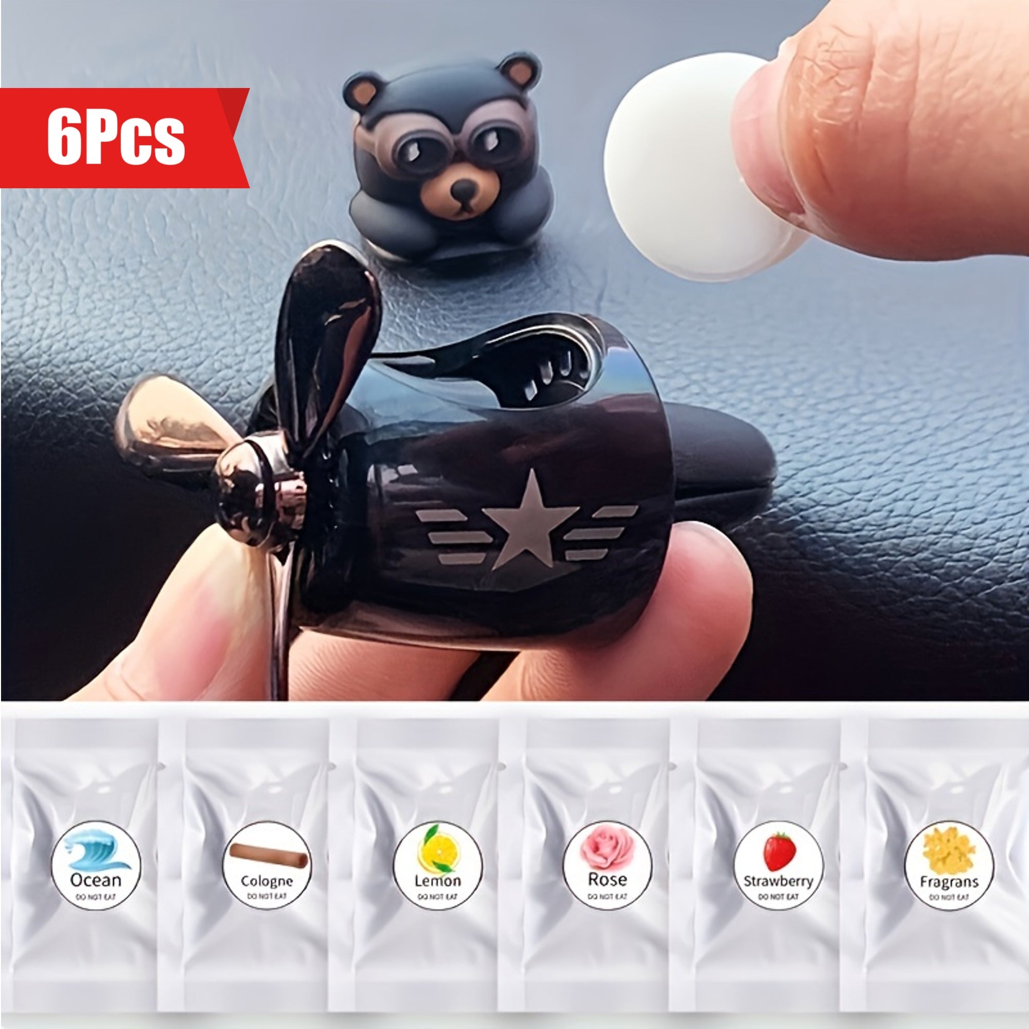 6pcs Car Fragrance Tablets Scented Air Vent Freshener Long-Lasting Aroma