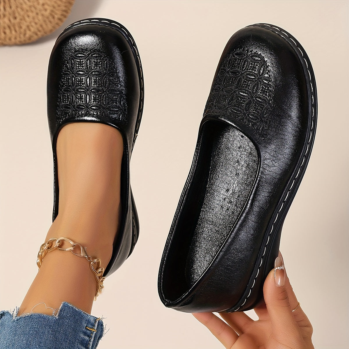 Women's Casual Slip-On Sneakers Breathable Synthetic Upper Cushioned Insole