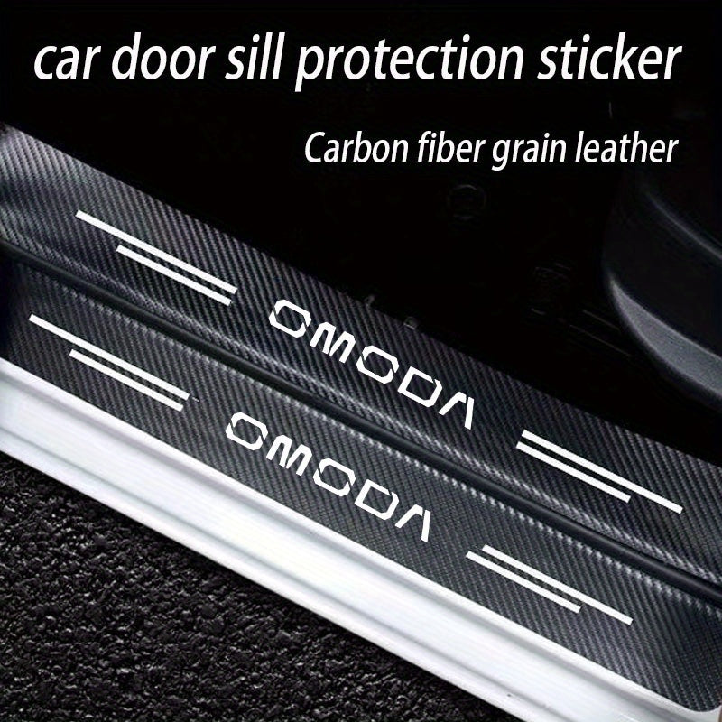 Car Door Sill Protector Heavy-Duty Scratch Dent Non-Slip Carbon Fiber