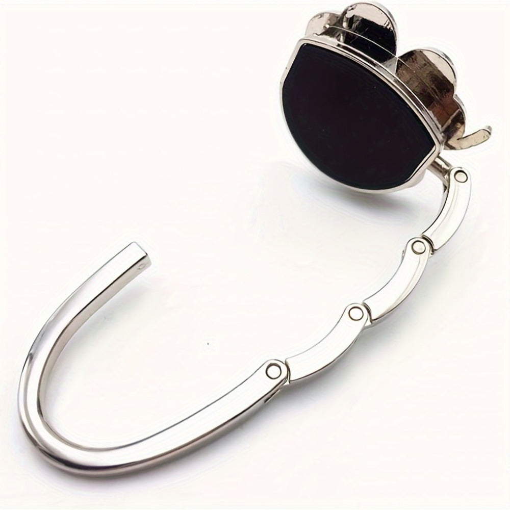Stylish 4-Leaf Clover Metal Hook Portable Handbag Table Hook Foldable Wallet Hook Versatile Bag Hook