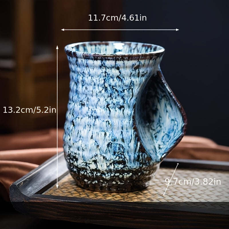 Taza de cerámica de gran capacidad de 560 ml con diseño de horno chino retro para uso en oficina