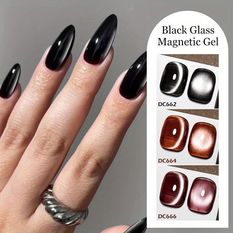 Unisex Dark Coffee Gel Nail Polish 7ml Cat Eye Effect Long-Lasting