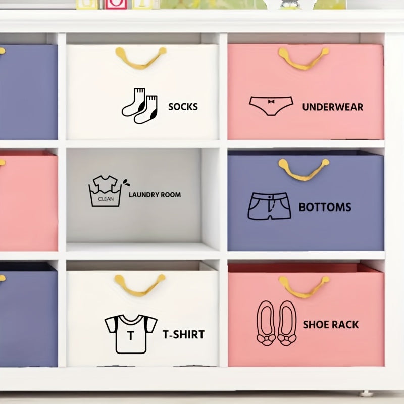 Black Plastic Clothing Labels Hexagon Shape Semi-Gloss Fabric Adhesive Wardrobe Organizer