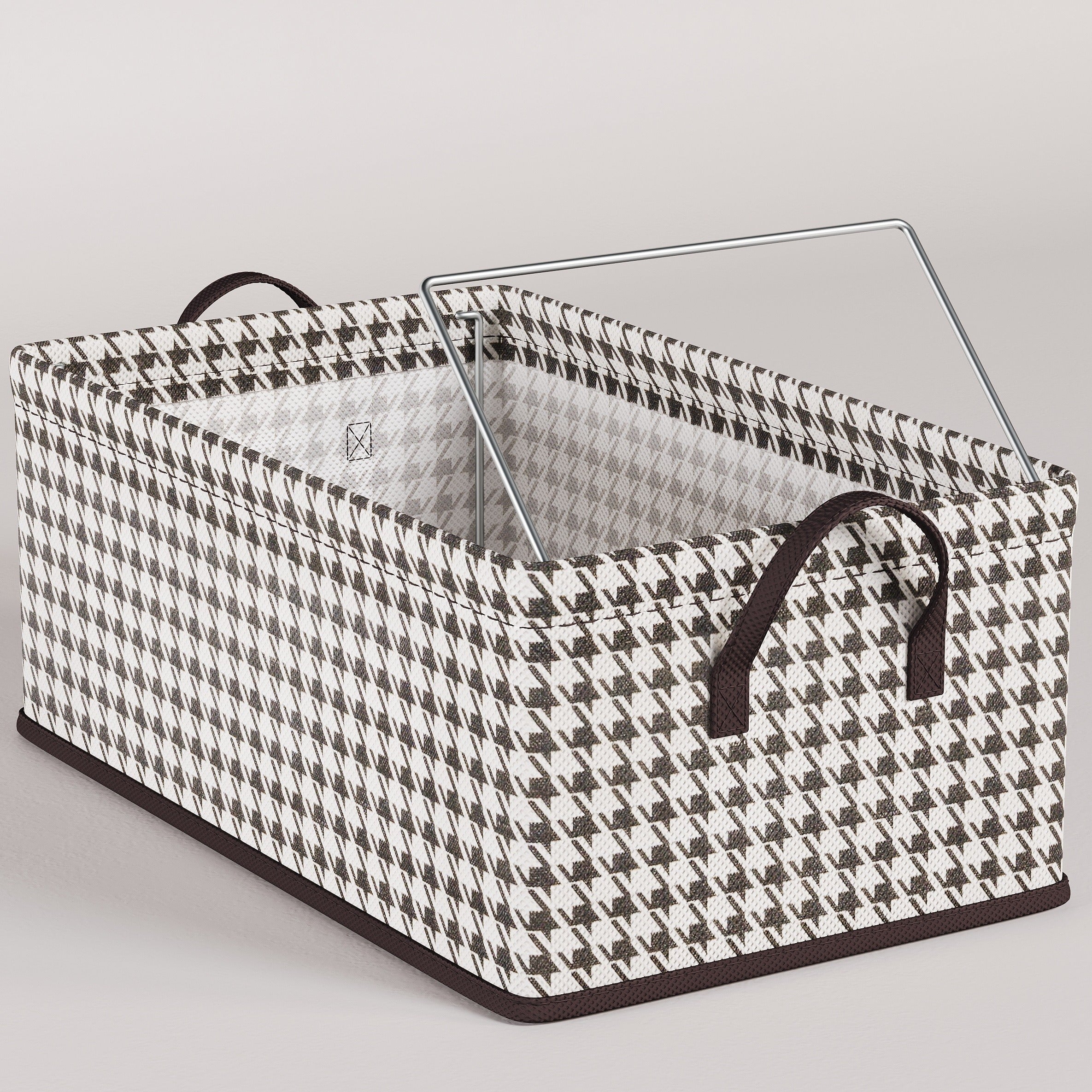 Foldable Storage Basket with Handles Geometric Non-Woven Fabric for Bedroom Living Room Laundry