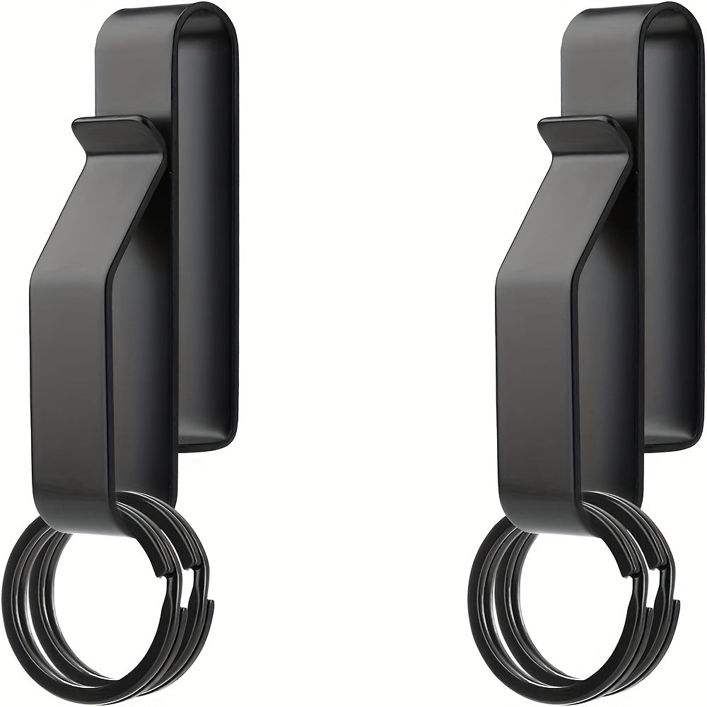 Set of 2 Heavy Duty Key Holders Belts with Metal Rings for Men, 3.8-5.7cm Keys