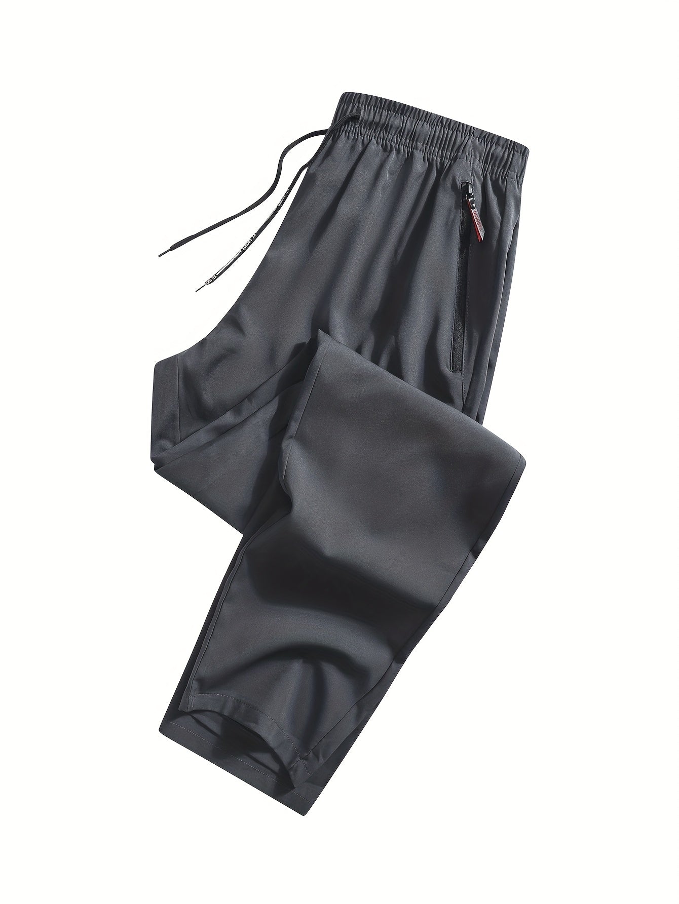 Мужские дышащие быстро сохнущие джоггеры с карманами на молнии и шнурком, легкие спортивные штаны