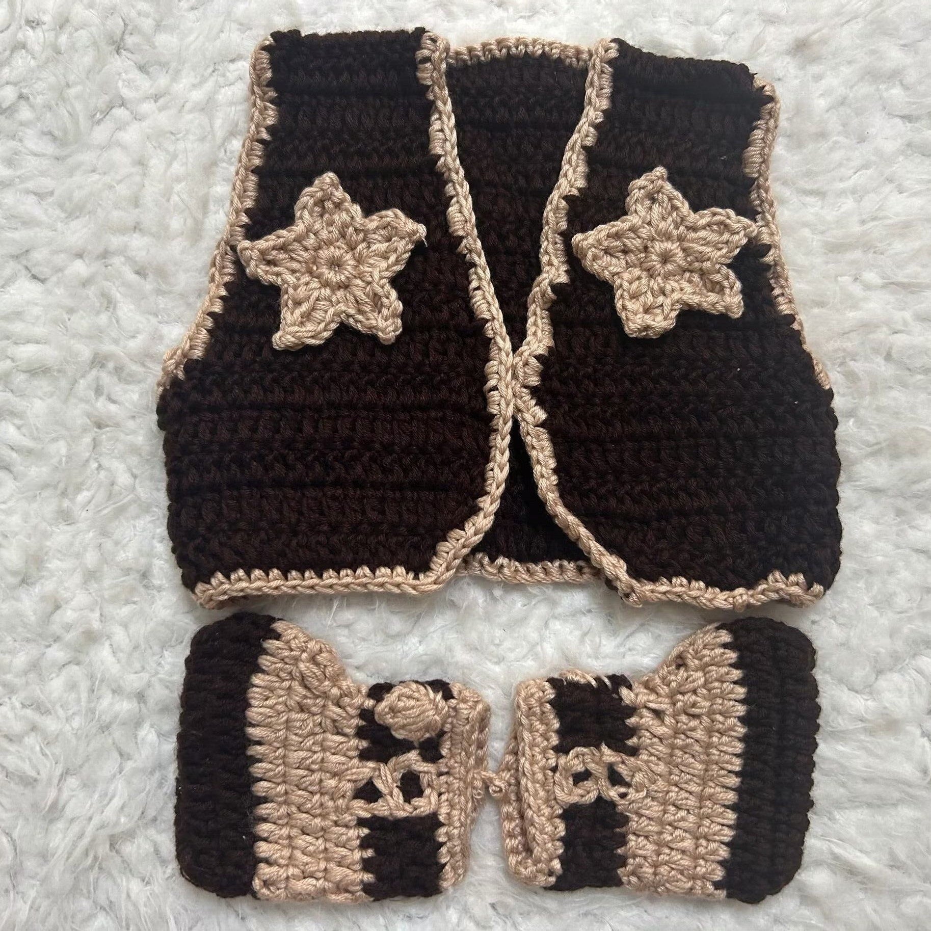 Baby Boy Woolen Yarn Cowboy Costume for Newborns Photo Prop