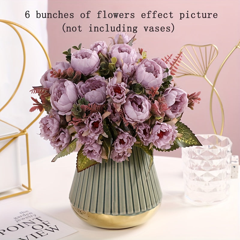 Искусственные букеты розовых пионов с несколькими головами, стеблями и различными применениями для дома, сада или мероприятий.