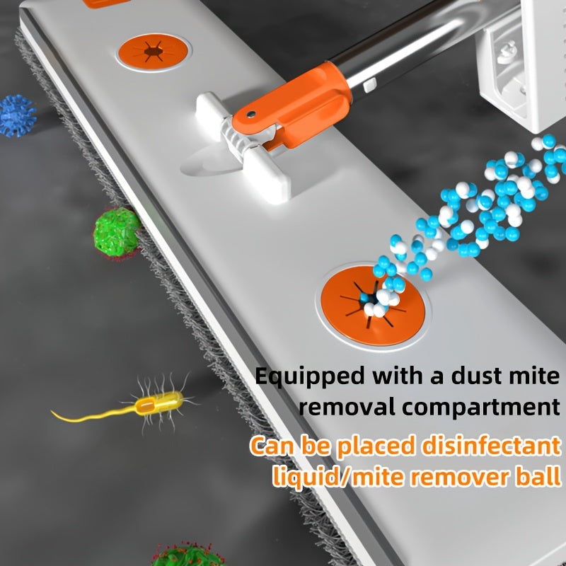 Stainless Steel Flat Mop Set with Long Handle for Multi-Surface Floor Cleaning