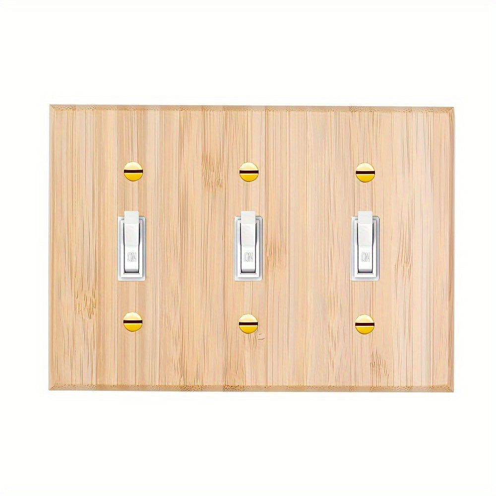 Solid Wood and Bamboo Wall Plate for Switches and Outlets Dual-Hole Design for Bedroom Kitchen Home