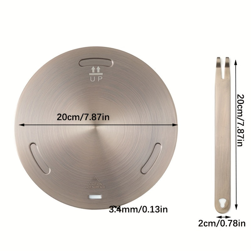 Turli xil pechlar va gaz plitalari uchun bitta bitta ro'za oltin zanglamaydigan po'latdan yasalgan issiqlik o'tkazuvchi plita. Ko'p funksiyali oshxona aksessuari.