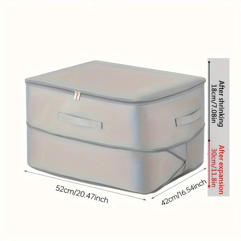 Bolsa de almacenamiento de nylon de autocompresión con cremallera para edredones, ropa y mantas, ahorrador de espacio, organizador de alta resistencia