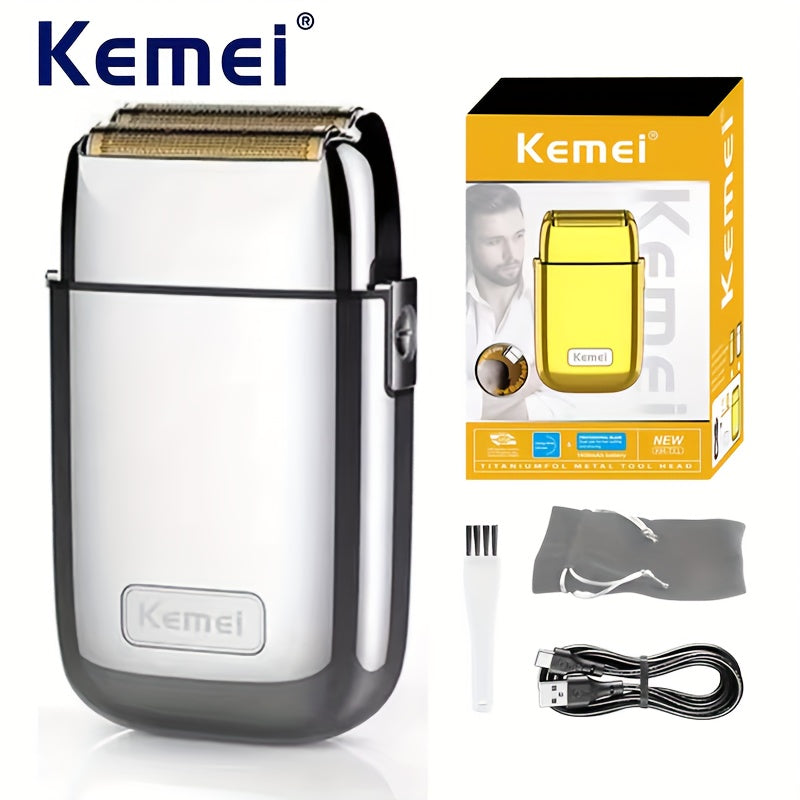 Rechargeable men's electric shaver with dual blades USB charging