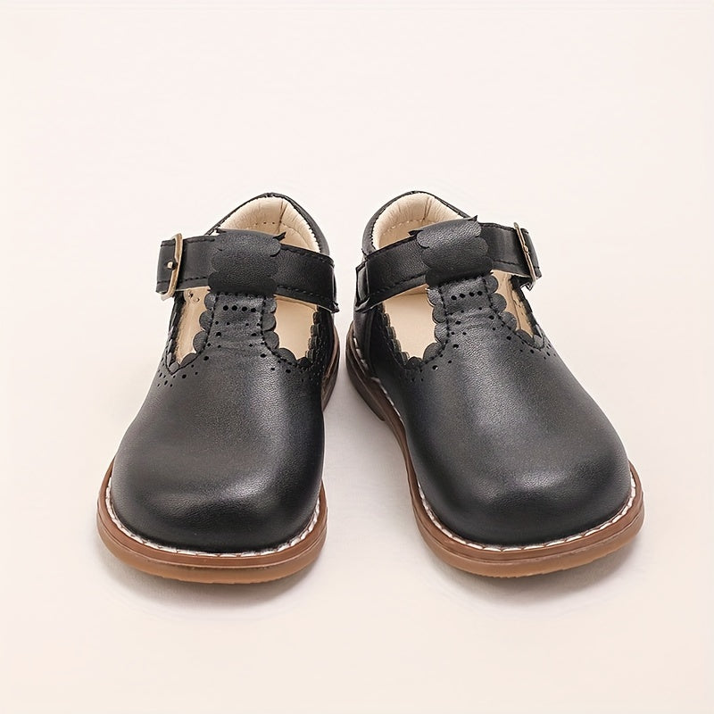 Girls' Mary-Jane Brogue Shoes Lightweight All-Season Rubber Sole for Ages 14 and Under