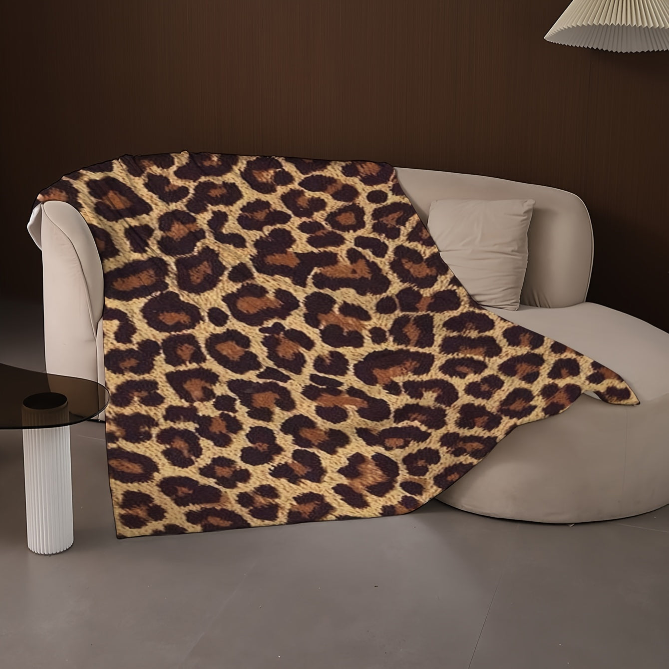 Leopard Print Coral Fleece Blanket Soft Warm All-Season Throw for Sofa Bed Camping