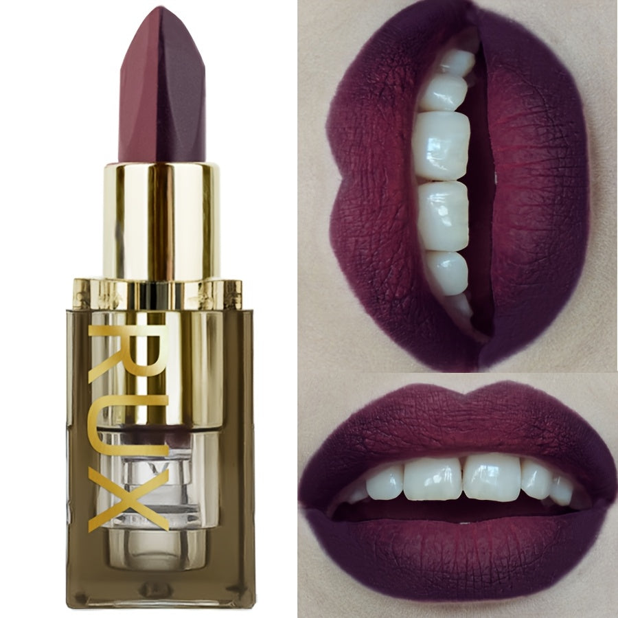 Barra de labios mate bicolor para mujer, de larga duración y a prueba de agua