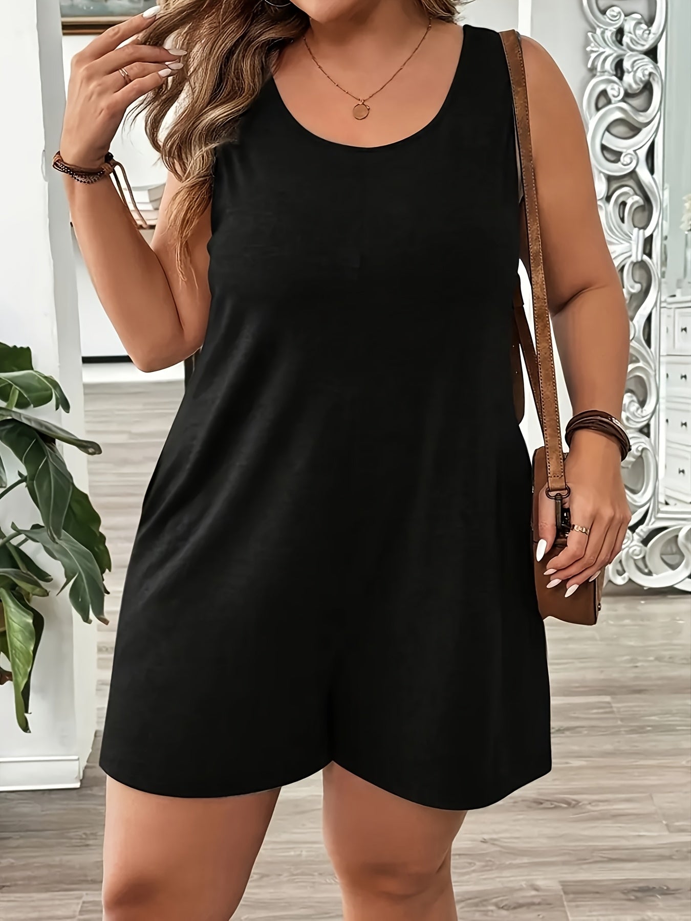 Женский комбинезон-майка большого размера без рукавов с карманами, цвет Heather Gray, повседневная пижама