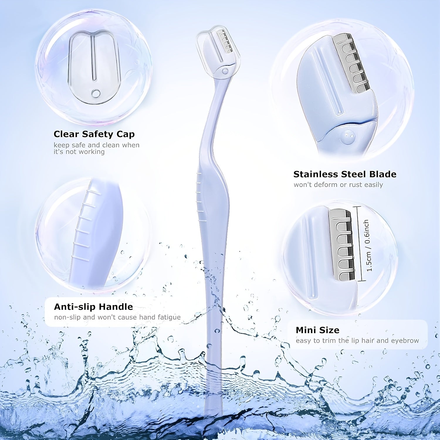 Women's Eyebrow Razor Precision Trimmer Lip and Facial Hair Removal Carbon Steel Blade