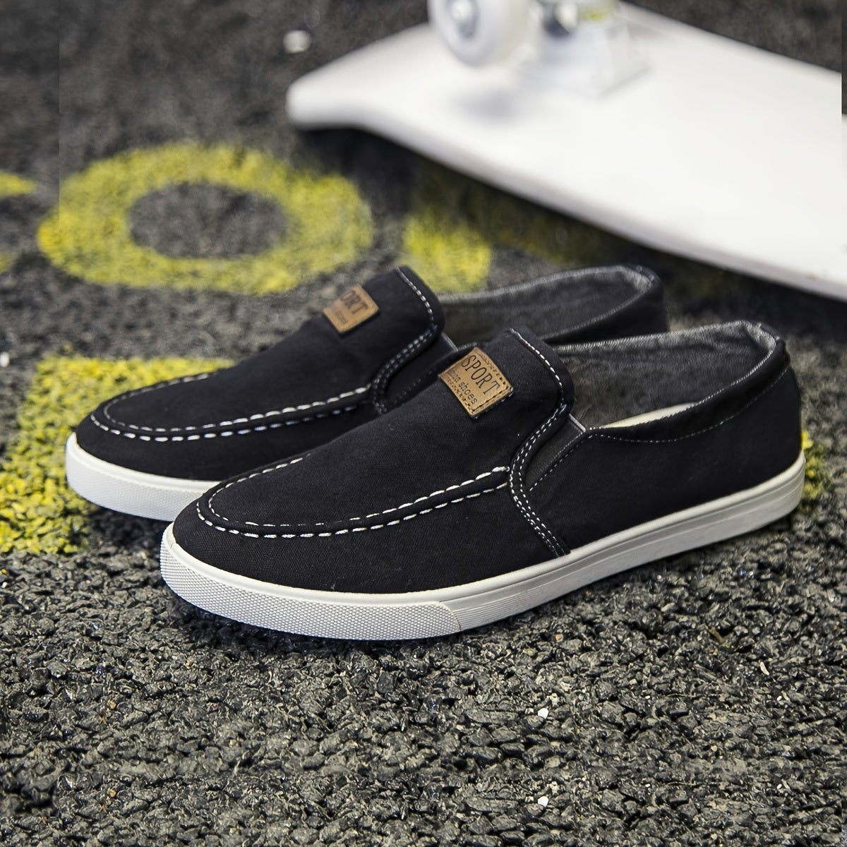 Men's Fabric Slip-On Loafers Casual Outdoor Shoes for All Seasons