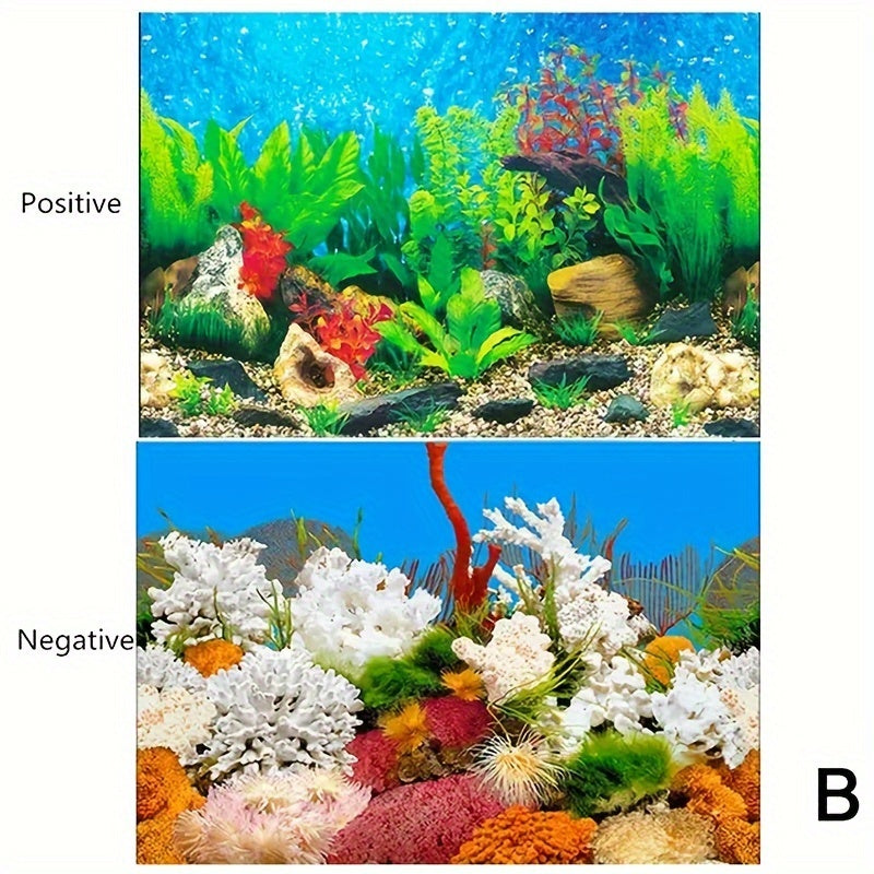 Double-Sided Aquarium Background Paper for Fish Tank Decor Waterproof HD Painting