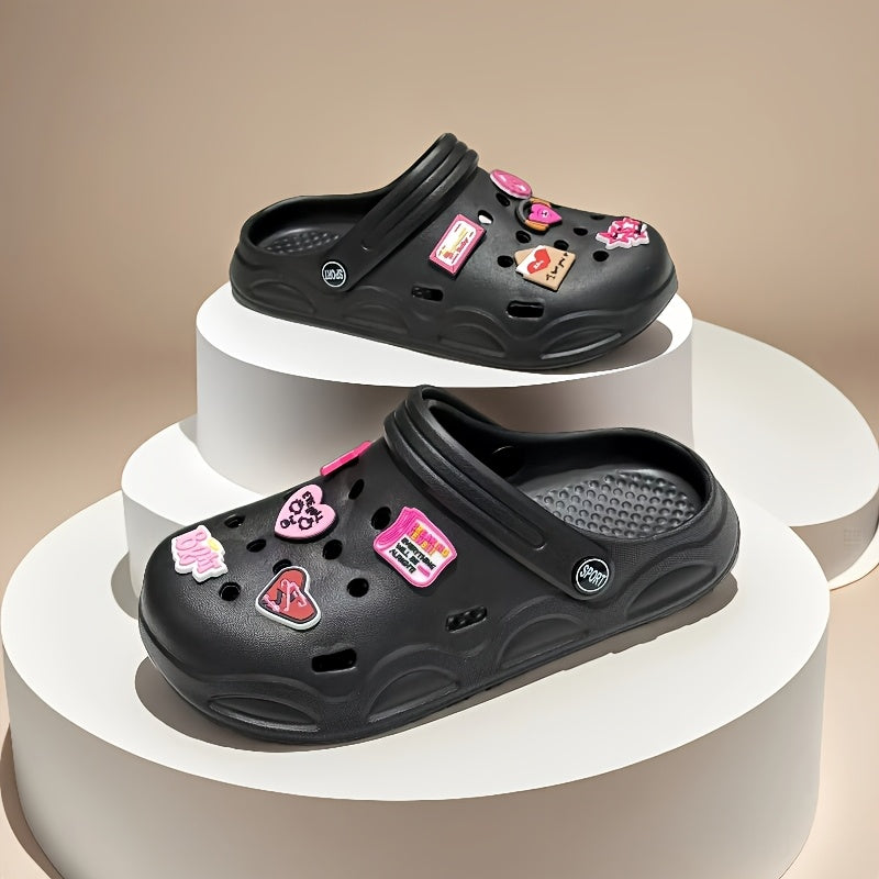 Women's Stylish Pink Decorated Hollow Shoes Casual Wear Accessories