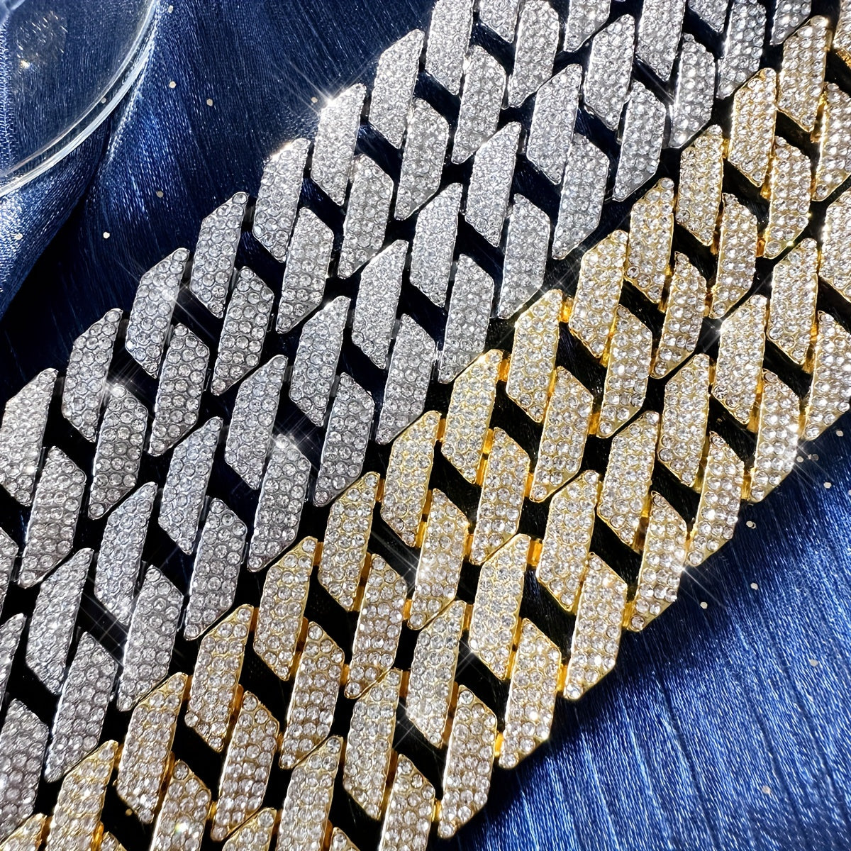 Icy 3-Row Rhinestone Cuban Link Chain Necklace for Men Edgy Hip Hop Jewelry