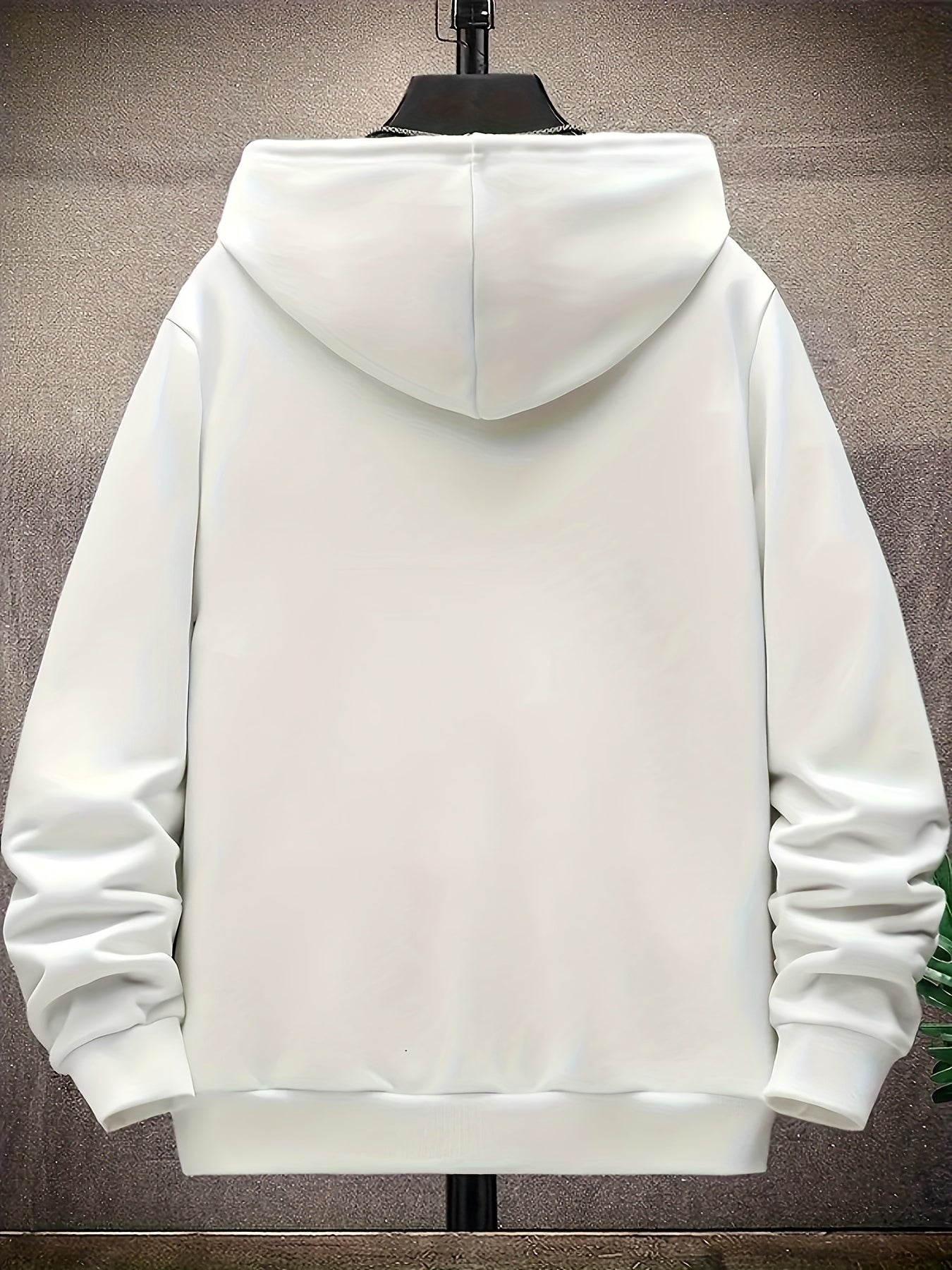 Men's Casual Polyester Tracksuit Set with Hoodie and Pocket Solid Color Long Sleeve Knit Fabric