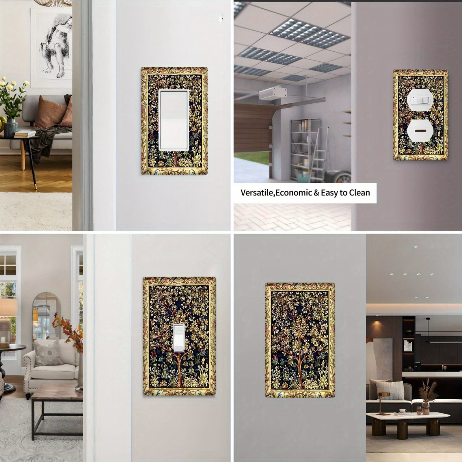 Tree of Wealth Wall Decor for Living Room Bedroom Kitchen Easy Screw-In Installation