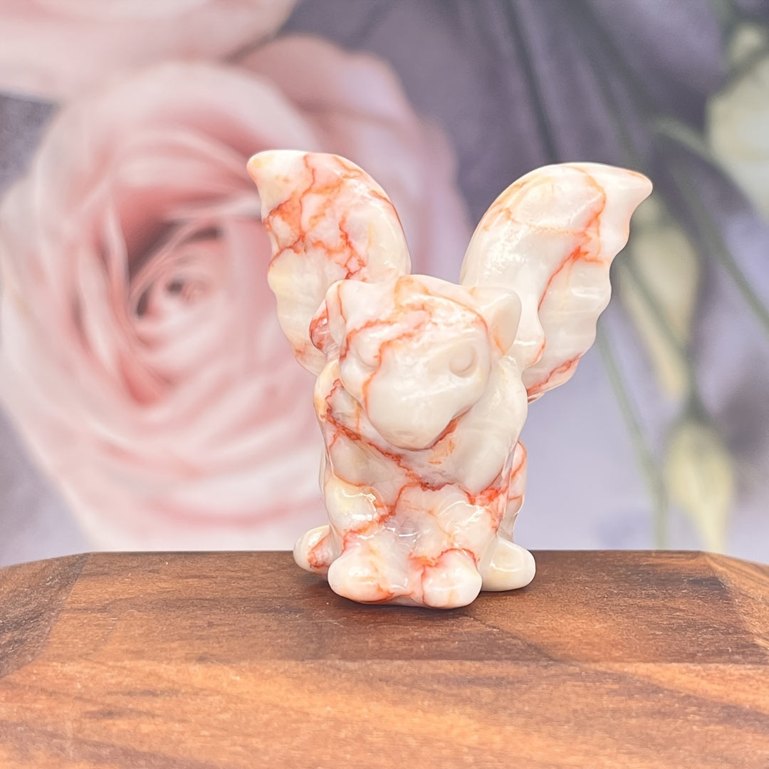 Uy bezaklari va ofis stol aksessuarlari uchun tabiiy kristall gargoyle haykali