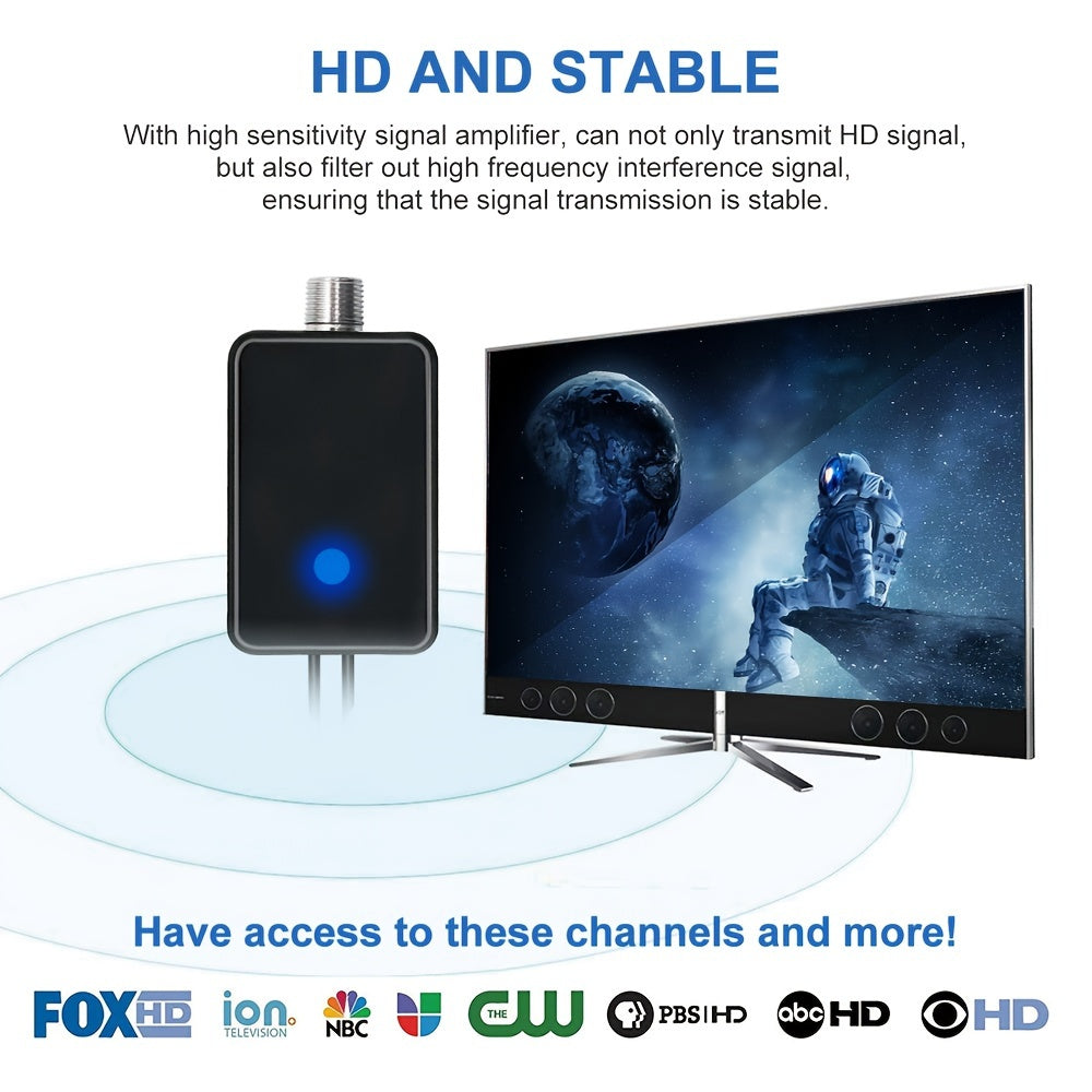 HD Digital TV Signal Booster 30dB Low Noise USB Powered for Smart and Cable TVs