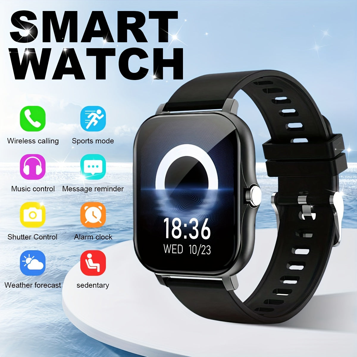 Спортивные умные часы 2024 года для мужчин и женщин, 1,83-дюймовый сенсорный экран, функции звонков и сообщений