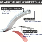Multi-Use Rubber Door Seal Strip Weatherproof Soundproof Self-Adhesive Insulation