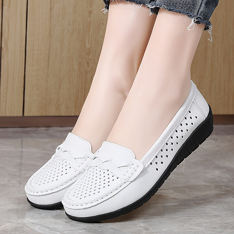 Ayollar uchun nafas oluvchi sintetik slip-on kundalik sport poyabzali, past top yozgi poyabzal